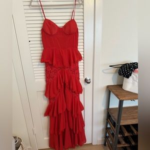 Majorelle long orange dress
